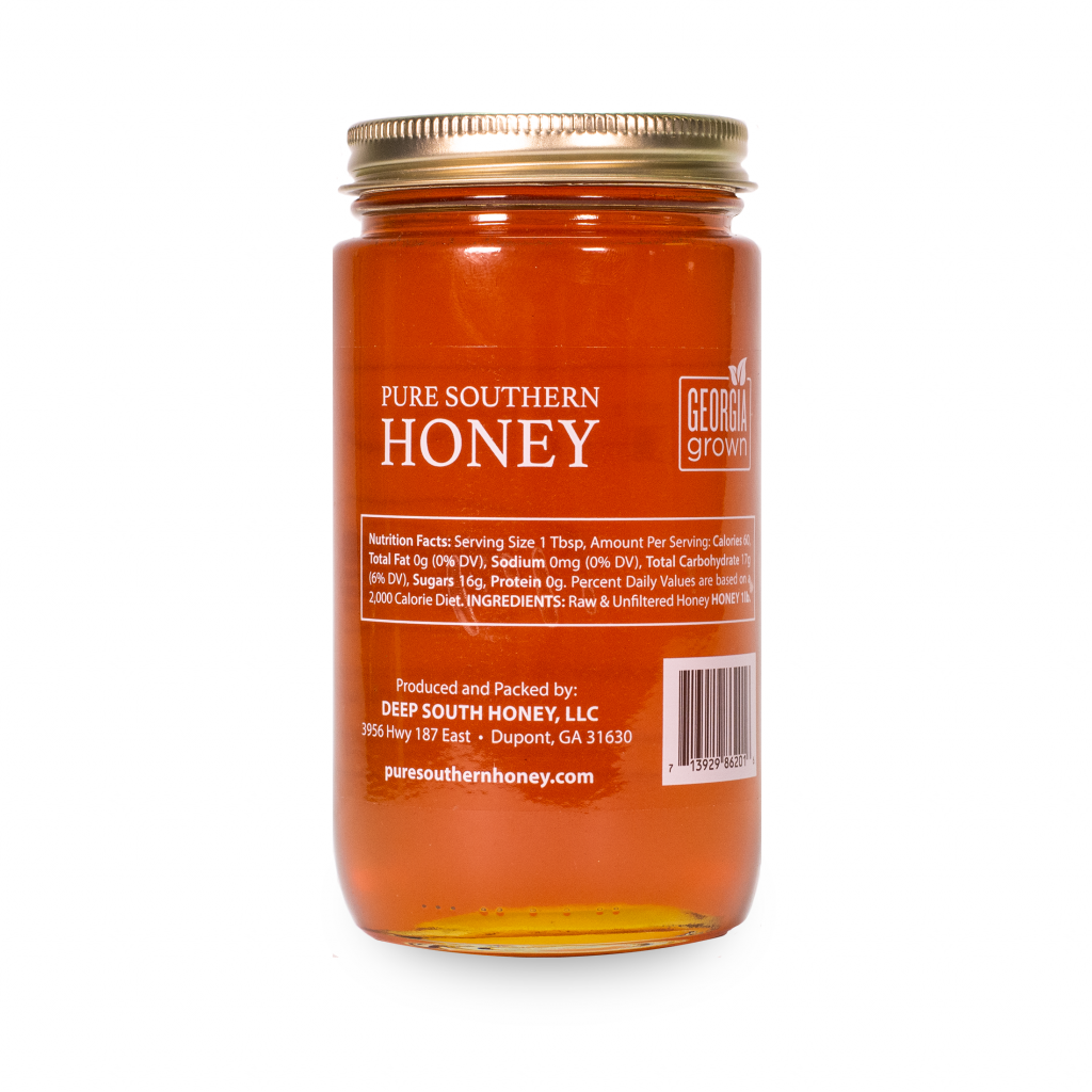 Pure Southern Honey Honey 1 Lb  Raw, Unfiltered, and Unheated
