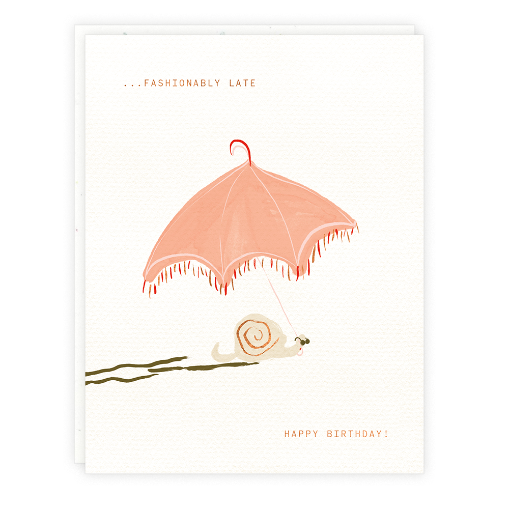 Fashionably Late Happy Birthday Card