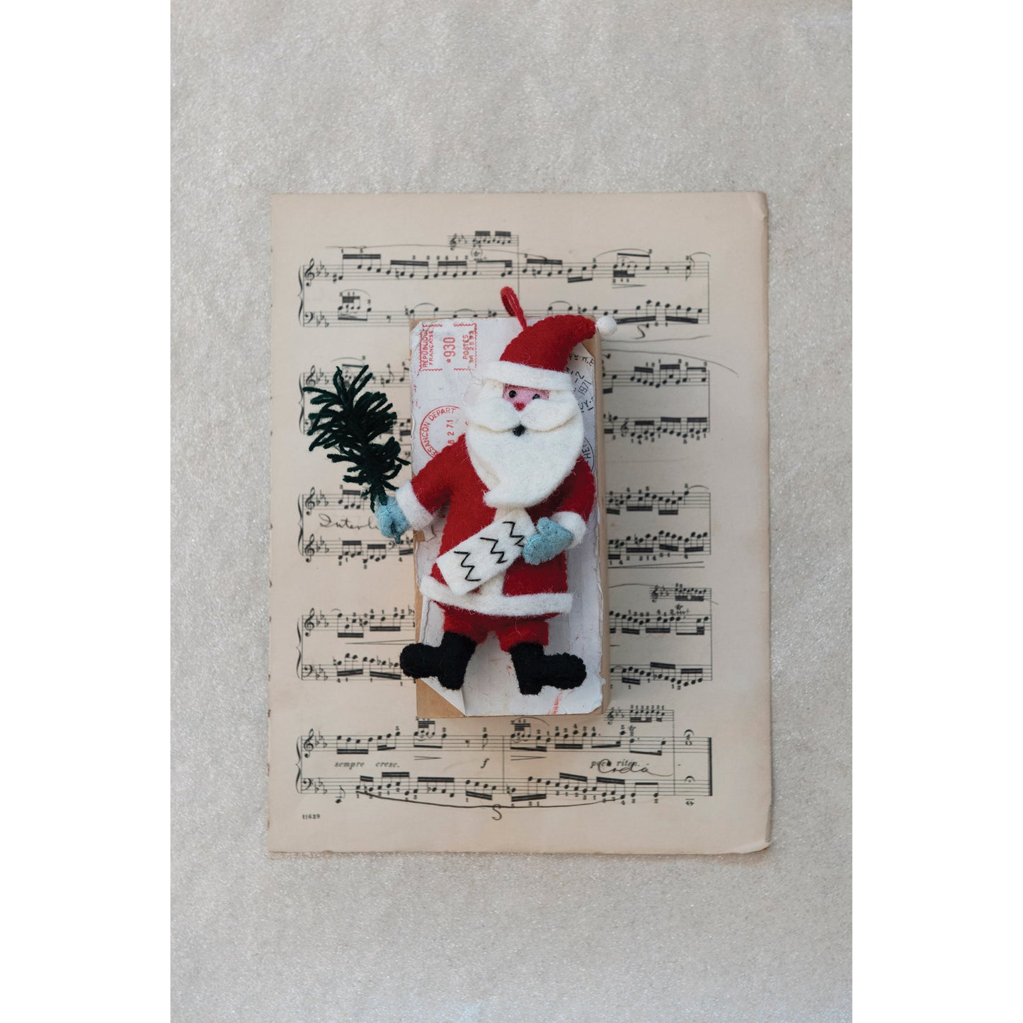 Wool Felt Santa Ornament