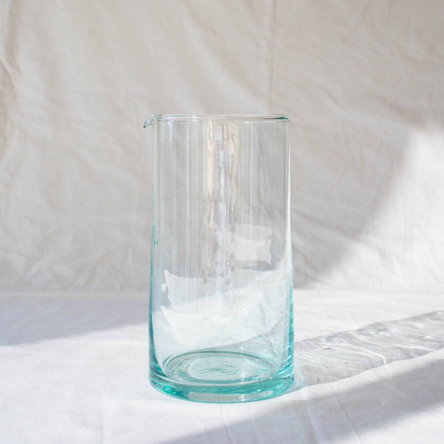 Moroccan Jug - Hand Blown Recycled Glass Pitcher