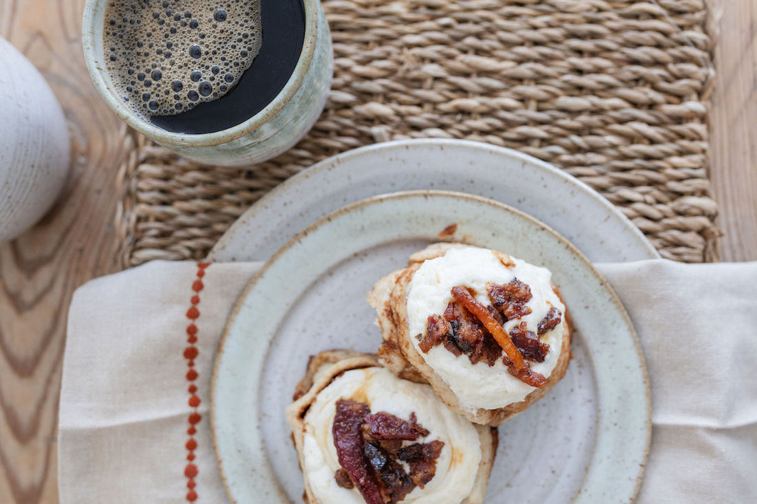 Bacon Cinnamon Rolls with Bourbon Maple Glaze: A Sweet and Savory Delight