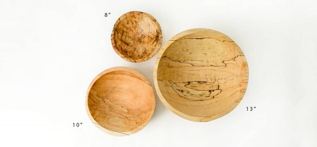 Spalted Maple Round Bowl 13"