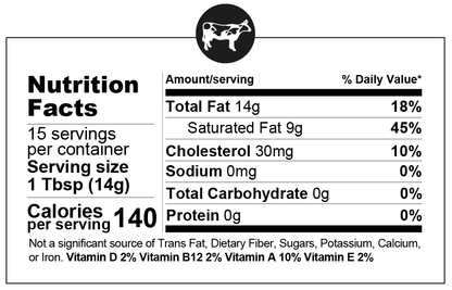 Cultured Ghee Made From 100% Organic Butter 7.5 OZ