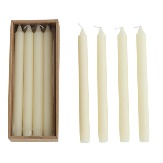 Unscented Taper Candles In Box, Set of 12