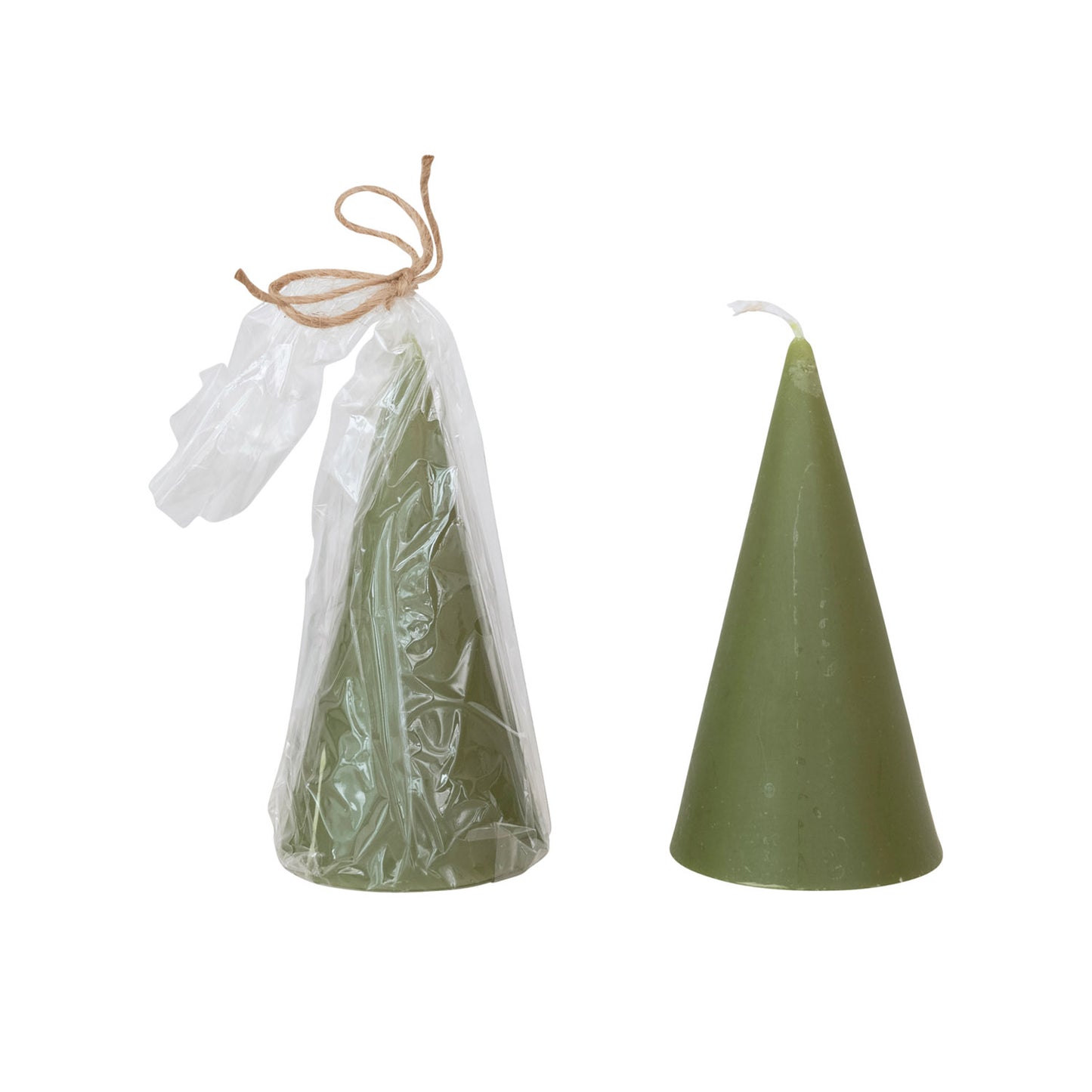 Green Unscented Tree Shaped Candle - Small